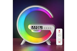 Kangtaixin Réveil Lumineux, Lumière du Jour, Réveil Lever du Soleil avec Lumière, Lampe de Table avec Haut-Parleur Bluetooth, Lumières pour Adultes et Enfants, Décoration de Chambre à Coucher, Cadeau