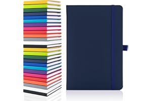 ‎NOTES LONDON Notes London Blanko-Seiten-Notizbuch, A5, weiß, unliniert, blanko, Stiftschlaufe, Band und Papiertasche, mittelfester Einband, Notizbuch, umweltfreundlich, nachhaltiges Papier (Marineblau)