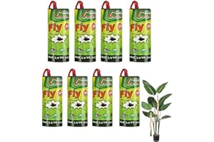 8Stück Fliegenpapierstreifen, LYPER klebrige Fliegenfallenbänder, Fliegenbandfallenbänder für drinnen und draußen (8)