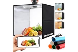 BENOISON Studio Photo Portable 30x30cm - Boîte à Lumière Lightbox avec 120pcs LED Éclairage & 6 PVC Fond pour Photographie Produit Bijoux/Cosmétique/Nourriture