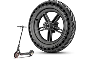 Amitor Roue arrière 8,5" pour scooter électrique avec jante pour Xiaomi Pro/Pro 2, pneus en caoutchouc monobloc résistants à la crevaison et à l'abrasion, 8 1/2 x 2 avec moyeu, robuste et fiable