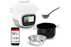 Moulinex Cookeo Touch Wifi Mini, Multicuiseur intelligent haute pression, 3 litres, 100 recettes intégrées et recettes gratuites via Wifi, écran tactile, YY5132FB, Blanc