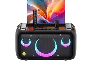 IKARAO Karaoke-Maschine für Erwachsene mit Textanzeige, eingebautem 13,3"-Bildschirm, echte All-in-One-Karaoke-Maschine mit 2 kabellosen Mikrofonen, 800W Bluetooth-Lautsprecher für Party, TV.