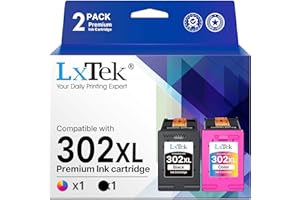 LxTek 302 XL Rigenerate per HP 302 302XL Cartucce d'inchiostro Sostituzione per HP Officejet 3830 3834 4650 4651 per DeskJet 1110 2130 2134 3630 3632 per Envy 4520 4521 4522 (Nero Tricromia, 2-Pack)