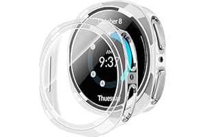 GEEDOOWIN 2 Stück Schutzhülle mit Displayschutzfolie für Samsung Galaxy Watch 8 40mm, 360° Rundumschutz, Gesamt Schutzhülle, Eingebaut Kratzfest Gehärtetes panzerglas Displayschutz, Transparent