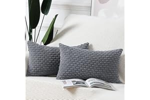 Madizz 2 szt. Boho paski aksamitna poszewka na poduszkę miękka dekoracyjna poszewka na poduszkę na sofę sypialnia prostokątna szara poszewka na poduszkę 40 x 60 cm