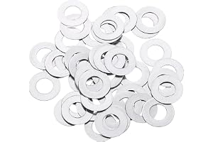 QUARKZMAN M5 platta brickor i rostfritt stål, 5 x 10 x 0,2 mm, 50 stycken | 304 Inox Ultra-tunn platt distans för bultskruvar, elektroniska reparationer, bil