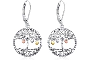 Eusense Collier Arbre de Vie Pendentif Boucle d'Oreille Arbre Cadeau Bijoux pour Femme Filles
