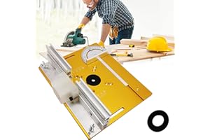 AISNY Set mit 3 Frästisch Einlegeplatten, Frästisch für Oberfräsen Aluminiumlegierung Flip Board Schneidemaschine Gravur Hilfswerkzeug mit Gehrungslehre Tischsäge Holzbearbeitungsbänken Oberfräse Zubehör
