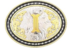 STARBRILLIANT Hebilla De Cinturón Western Para Hombre, Hebilla De Cinturón De Vaquero Grande, Hebilla De Cinturón De Vaquero Con Inicial, Hebilla De Oro Con Letras A a Z