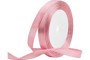 RIBONIES Nastro di raso Oro rosa, 10 mm x 22 Metri Nastri in tessuto solido per confezioni regalo, bouquet di fiori, artigianato e decorazione di feste nuziali
