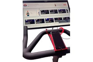S&BL PELOGADGET Phone and Tablet Mount Holder for Peloton Plus Exercise Bike | Anti-Slip Steel Tray for iPhone, iPad Mini, iPad Pro, and iPad Air | Sturdy Peloton Bike Accessory for Smartphones - Red