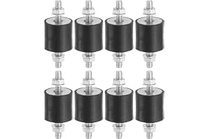 PATIKIL 25 x 25 mm stötdämpare, 8 st M6 gummiisoleringsfästen cylindriska antivibrationsisolatorfästen med muttrar för garage