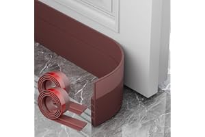 AOTUAO Paraspifferi Sottoporta, Paraspifferi Porta Blindata 200*5cm, Risparmiare Energia Paraspifferi Porta Ingresso, Paraspifferi Sottoporta Blindata Autoadesiva, Riduce il Rumore,anti Freddo-Marrone