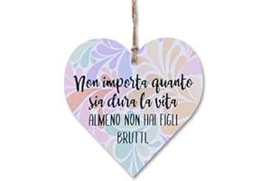 CARISPIBET Non Importa Quanto Sia Dura la Vita | segni Decorativi Figli targhe Decorative Divertenti Decorazioni d'interni segni Divertenti Regali di Decorazione paternità 12 x 12 cm