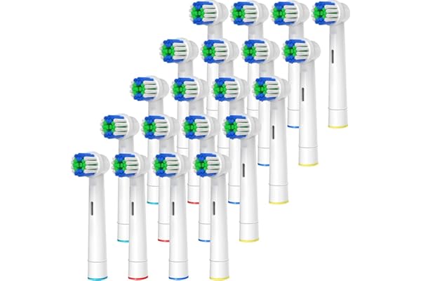 GENKENT Recambios Cepillos Cabezas de Dientes Compatibles con Recambios Cepillos Oral B Braun, 20 Piezas Profesionales para Repuesto de Cabezas de Oral B Pro Series 1/3