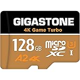 Gigastone Carte Mémoire 128 Go 4K Game Turbo Série, Compatible avec Switch, Vitesse de Lecture allant jusqu'à 100 Mo/s. Idéal