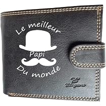 Portefeuille Homme Personnalisable 'Meilleur Papa' - Simili Cuir, Format Compact - Idéal Pour La Fête Des Pères