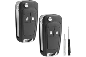 HTTYHT 2 Pezzi Guscio per Chiave Auto 2 Tasti Compatibile con Opel Insignia Astra Meriva Mokka Zafira Adam Chevrolet Cruze Aveo Orlando Spark Trax Matiz Captiva Telecomando Ricambio Custodia Chiave Cover