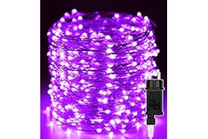 ERWAWEE Luci di Natale 50M 500 LED, Catena Luminosa Filo di Rame Viola, Impermeabile Luci Albero di Natale da Esterno Interno Natalizie Decorazioni per Halloween,Festa,Casa, Nozze,Giardino,Matrimonio,Balcone