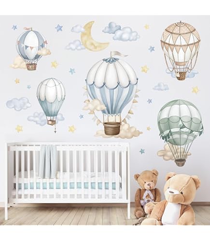 kina - Adesivo Murale Bambini Decorazione Parete Cameretta R00030 - Materiale Eco-Tessuto, Ecologico Anallergico, Riposizionabile, Effetto Carezza, Asilo Nido - Grafica Oblò e Misura 90x30 cm