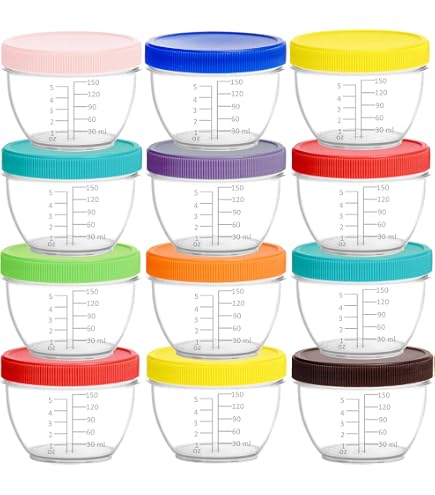 18 Pots Bébé 120ML - Lot De Conservation Repas Bébé - Coloré Et Pratique !