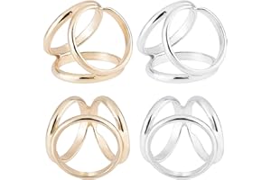 GORGECRAFT 2 Colores 4 Piezas Triple Anillo Bufanda Clip Hebilla Cierre Titular Aleación de Zinc Ropa Joyería Accesorios Broches para Boda Fiesta Ropa Camiseta Pañuelo Chal Mujer Moda Decoración