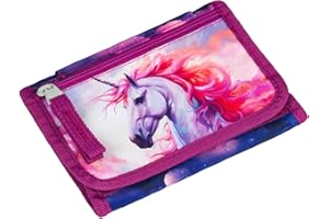 Baagl Brustbeutel Kinder - Geldbörse für Mädchen - Geldbeutel, Mini Portemonnaie, Kleingeld Münzbörse (Königliche Einhorn)