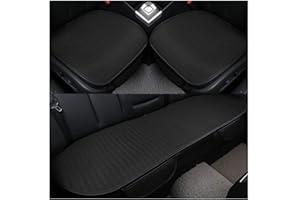 GUOCU Auto-Sitzkissen, Sommer-Auto-Sitz-Kissen-einzelne Auflage-EIS-Seide-Quadrat-Auflage Backless Universal Anti-Rutsch-freies, das Sitz-Kissen bindet,Schwarz,Vordersitz & Rücksitz