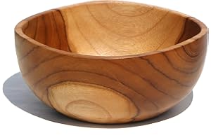 Wogeka - Exquisite 18 cm Holzschale - Handarbeit aus Teakholz als Geschenk-Idee zur Deko Teak 03