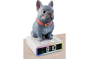 Lisciani - Rainy Days - LED Väckarklocka Fransk Bulldog för Barn från 12 År | Väckarklocka - Flerfärgad LED-belysning - Roliga Signaler - Justerbar Nattlampa - Fransk Bulldog för Barn & Tonåringar