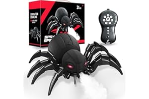 DEUKNICE Realistico ragno robot radiocomandato con LED, regalo per bambini di 3, 4, 5, 6, 7, 8, 9, 10, 11, 12 anni, ragazzi, ragazze, per Natale, compleanno, Halloween, giocattolo per bambini