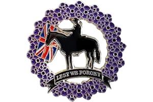 BEST BADGE Purple Poppy Badges and Pins Remembrance Day Brooch, Lest We Forget Poppy Pin Badge Animals Soldier Army Horses WW1 in War Memoorial