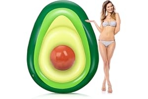 Jojoin Inflatable Avocado Air Mattress Water Inflatable Pool Raft with Balls, Summer Pool Toy, Float Party Toy for Children, Adults 63 x 48 x 10 Inches/160 x 122 x 25.5 cm