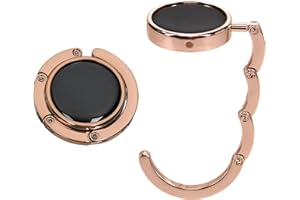 kwmobile Set 2x Gancio Borsa da Tavolo - Appendi Borsa Pieghevole Antiscivolo Antigraffio - Appendiborsa Scrivania Max 5,5 kg - argento