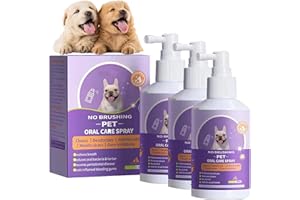 PELINUAR Spray de limpieza de dientes para perros y gatos, spray oral para mascotas, limpiador de cuidado de aliento de mascotas, elimina el mal aliento, se dirige al sarro y la placa (3 piezas)