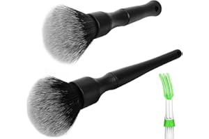 KAMEUN KAMERUN Detailing Pinsel 3er Set - Ultraweiche Auto Detail Reinigungspinsel, Einfache Reinigung Felgenpinsel, Staubpinsel für Empfindliche Oberflächen und Autos Innenraum Außen Armaturenbrett