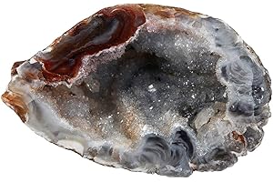 mookaitedecor 2pcs Natural Small Agate Geode Healing Crystal Clusters, Reiki Gemstone Specimen Figurine Home Decor(Approx 15-55g), Length Each Piece 30-75mm / 1.18-2.95”
