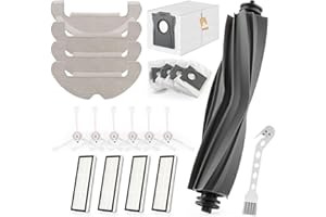 RongZy 20 Pezzi Kit di Accessori per Dreame D10 Plus Gen 2 Robot Aspirapolvere Accessori con 1 Spazzola a Rullo in Gomma, 6 Spazzole Laterali, 4 Panni Mop, 4 Filtri, 4 Sacchetti,1 Spazzola Pulizia