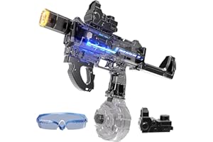 AIQI Elektrische Wasserpistole für Erwachsene und Kinder, 9-13M Großer Reichweite Wasserpistole Spielzeug, Automatische Spritzpistolen mit Licht für Sommerpool, Outdoor Water Gun Schießspiel- Schwarz