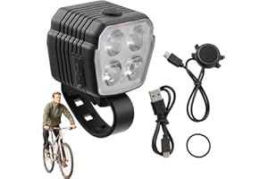 Goowafur Faro per Bici con clacson, luci per Bici Ricaricabili con Campanello Elettrico - Luce per Bicicletta con Campanello,Luce di Sicurezza per Bici, per Bici, Luce Anteriore per Bici
