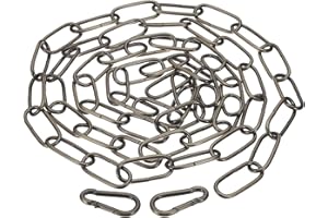 PATIKIL 1pcs 1.82m Cadena de Eslabón, Cadena de Hierro de Colgante de Iluminación con 2 Conectores de Bloqueo de Tornillo de Resorte para Canastilla de Plantas Lámparas Colgantes Bronce