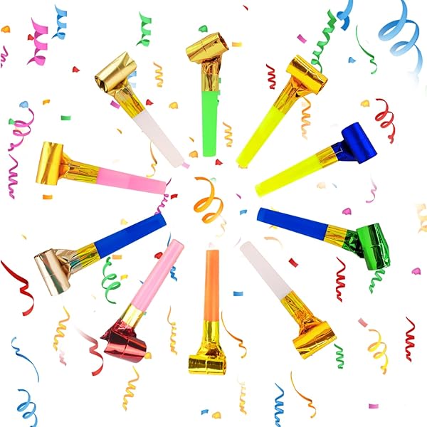 DsDAEDK 40 Stück Tröten Kindergeburtstag, Mehrfarbig Tröte Kinder, Partygebläse Pfeifen