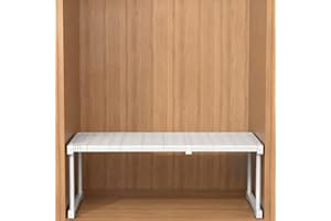 Jinfanshurich Schrankregal Verstellbar 27–38 cm, 22 cm Höhe, Teleskop Einlegeboden ohne Bohren, Platzsparendes Regal für Kleiderschrank, Küche & Badezimmer