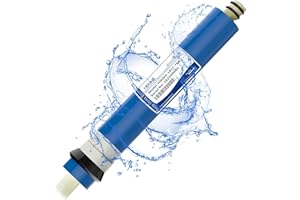 HiKiNS Membrana de ósmosis inversa 75GPD Filtro de agua residencial Elemento de repuesto para el sistema de filtración RO para beber en el hogar (1812-75G)