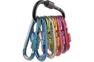 Gimars 10 PCS 6cm Locking Carabiners, Spring-loaded Gate Carabiner Clips, Small Carabiner for Key Chain Camping Fishing Hiking Travelling Backpack