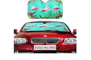 NINONLY EUGU Car Windshield Sunshade,Flamingo Heat Shield Sun Visor Keep Vehicle Cool,Thicken 5-Layer UV,Blocks 99% UV Radiation and Protects Interior…