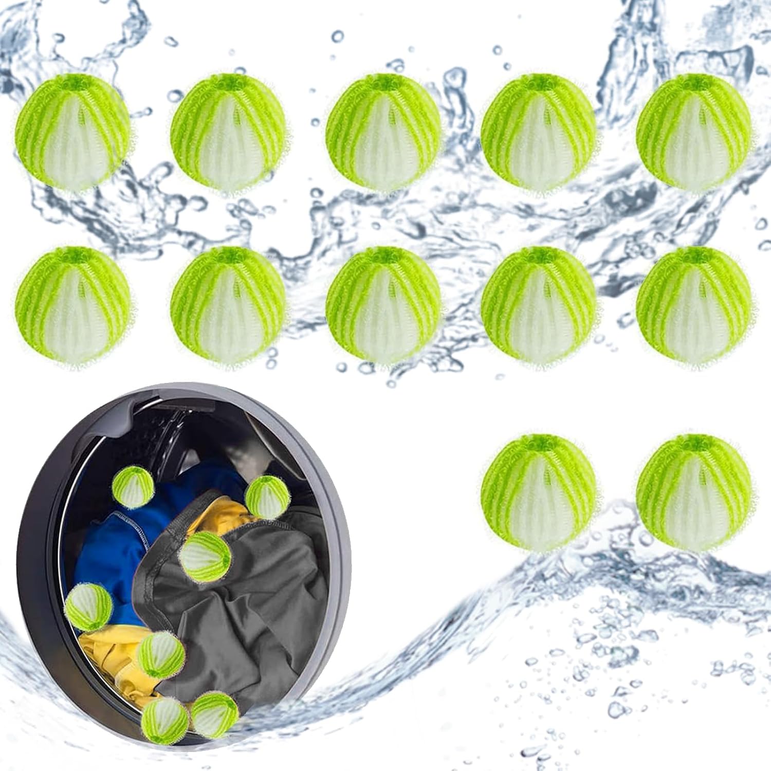 Zynxel 12 Pcs Atrapa Pelos Lavadora,Quita Pelos Mascota Reutilizables,Quita Pelos Mascota Reutilizables,Elimina Pelo de Perro/Gato,Compatible con Todas Las Lavadoras