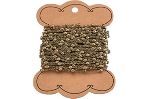 BB BEADTHOVEN Beadthoven - Catene forzatine con palline alternate rotonde, in ottone, per la creazione di bigiotteria, bobina da 10 m (bronzo anticato)