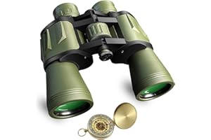 CofunKool 20x50 Binoculars for Adults, HD Optical Glass Telescope with Compass and Carry Bag, Center Focus, Clear Vision, BAK4 Prism, FMC Lens, for Bird Watching Hiking Travel Hunting